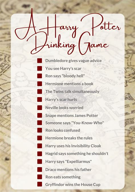 Harry Potter drinking game